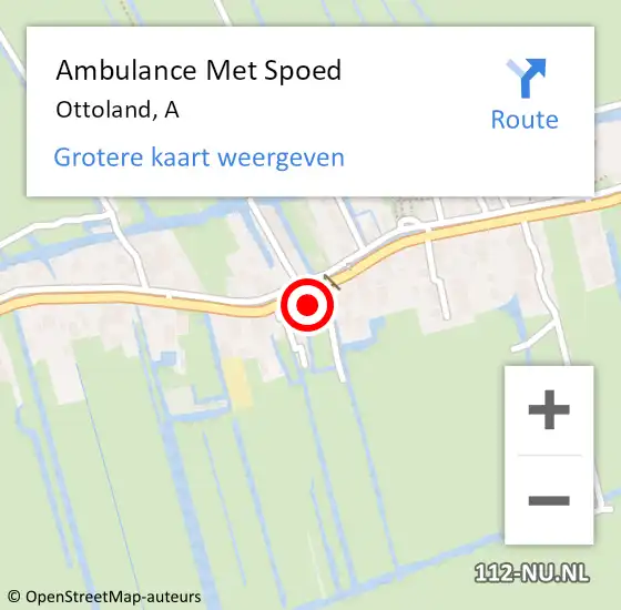 Locatie op kaart van de 112 melding: Ambulance Met Spoed Naar Ottoland, A op 8 december 2023 11:33