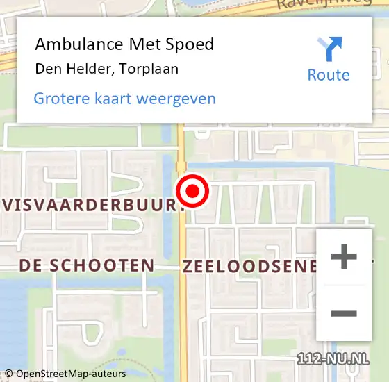 Locatie op kaart van de 112 melding: Ambulance Met Spoed Naar Den Helder, Torplaan op 8 december 2023 12:49