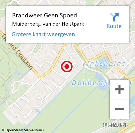 Locatie op kaart van de 112 melding: Brandweer Geen Spoed Naar Muiderberg, van der Helstpark op 8 december 2023 12:50