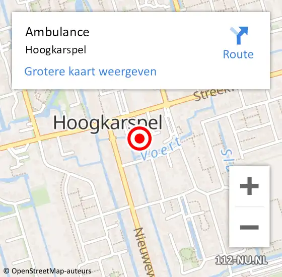 Locatie op kaart van de 112 melding: Ambulance Hoogkarspel op 8 december 2023 13:36