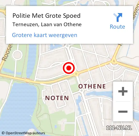 Locatie op kaart van de 112 melding: Politie Met Grote Spoed Naar Terneuzen, Laan van Othene op 8 december 2023 14:25