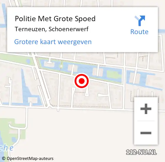 Locatie op kaart van de 112 melding: Politie Met Grote Spoed Naar Terneuzen, Schoenerwerf op 8 december 2023 15:11