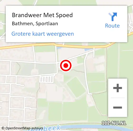 Locatie op kaart van de 112 melding: Brandweer Met Spoed Naar Bathmen, Sportlaan op 8 december 2023 15:42