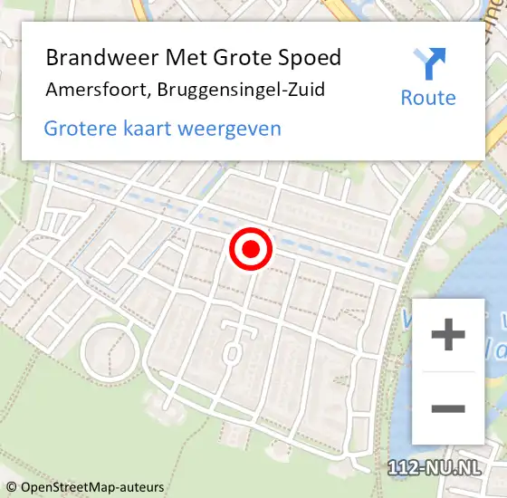 Locatie op kaart van de 112 melding: Brandweer Met Grote Spoed Naar Amersfoort, Bruggensingel-Zuid op 8 december 2023 17:23