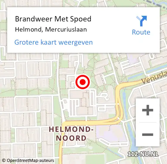 Locatie op kaart van de 112 melding: Brandweer Met Spoed Naar Helmond, Mercuriuslaan op 8 december 2023 19:09