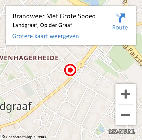 Locatie op kaart van de 112 melding: Brandweer Met Grote Spoed Naar Landgraaf, Op der Graaf op 8 december 2023 20:14