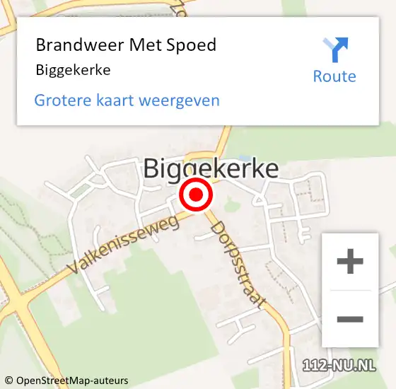 Locatie op kaart van de 112 melding: Brandweer Met Spoed Naar Biggekerke op 17 september 2014 20:50