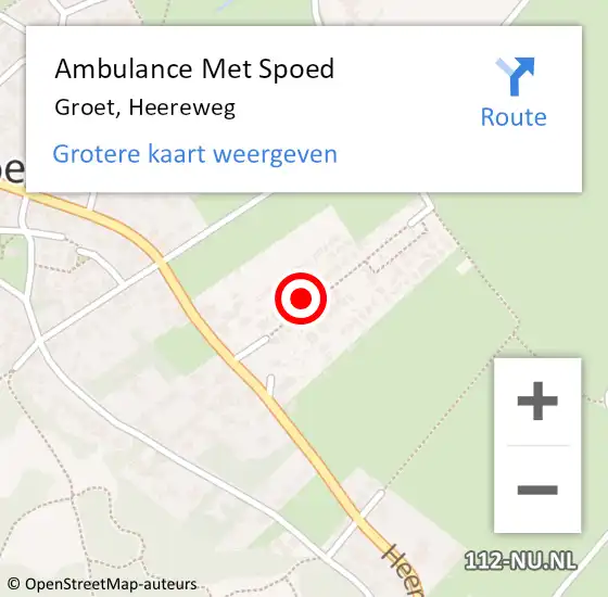 Locatie op kaart van de 112 melding: Ambulance Met Spoed Naar Groet, Heereweg op 8 december 2023 21:00