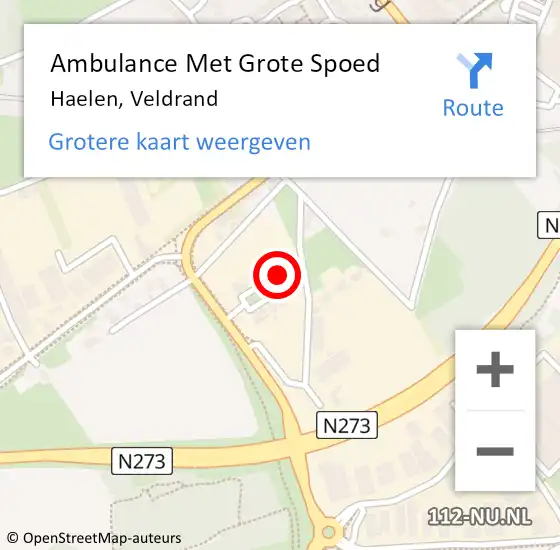 Locatie op kaart van de 112 melding: Ambulance Met Grote Spoed Naar Haelen, Veldrand op 8 december 2023 22:00