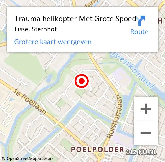 Locatie op kaart van de 112 melding: Trauma helikopter Met Grote Spoed Naar Lisse, Sternhof op 8 december 2023 22:20