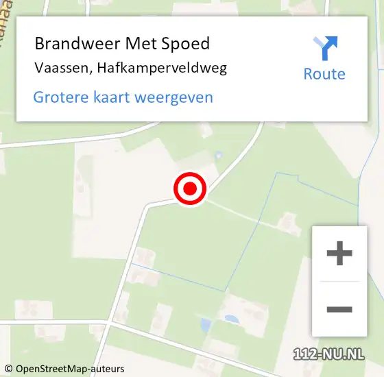 Locatie op kaart van de 112 melding: Brandweer Met Spoed Naar Vaassen, Hafkamperveldweg op 8 december 2023 23:10