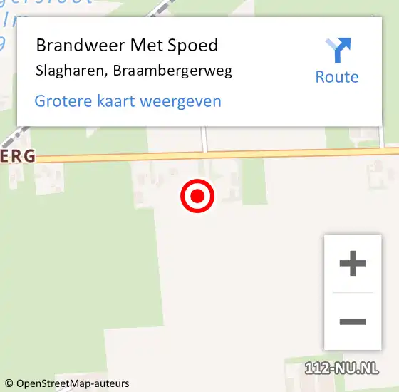 Locatie op kaart van de 112 melding: Brandweer Met Spoed Naar Slagharen, Braambergerweg op 8 december 2023 23:28