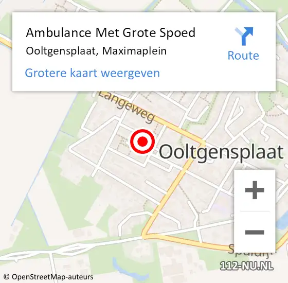 Locatie op kaart van de 112 melding: Ambulance Met Grote Spoed Naar Ooltgensplaat, Maximaplein op 8 december 2023 23:33