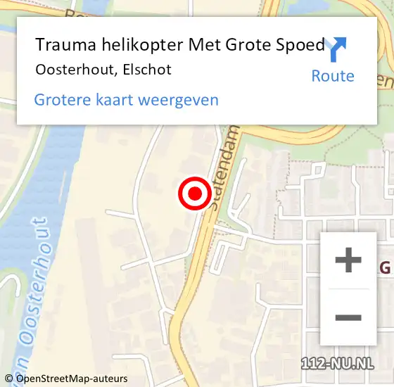 Locatie op kaart van de 112 melding: Trauma helikopter Met Grote Spoed Naar Oosterhout, Elschot op 8 december 2023 23:52