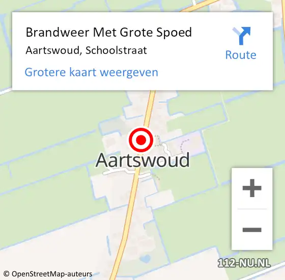 Locatie op kaart van de 112 melding: Brandweer Met Grote Spoed Naar Aartswoud, Schoolstraat op 17 september 2014 21:19