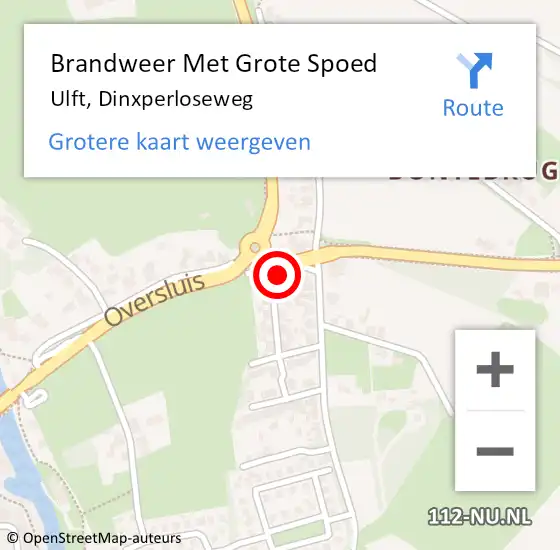 Locatie op kaart van de 112 melding: Brandweer Met Grote Spoed Naar Ulft, Dinxperloseweg op 9 december 2023 02:20