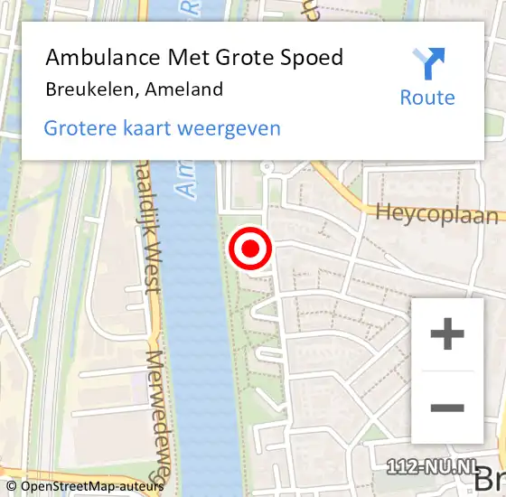 Locatie op kaart van de 112 melding: Ambulance Met Grote Spoed Naar Breukelen, Ameland op 17 september 2014 21:43