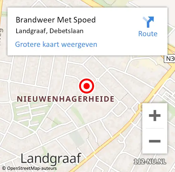 Locatie op kaart van de 112 melding: Brandweer Met Spoed Naar Landgraaf, Debetslaan op 9 december 2023 06:42