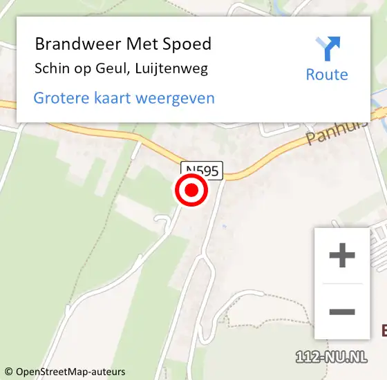 Locatie op kaart van de 112 melding: Brandweer Met Spoed Naar Schin op Geul, Luijtenweg op 9 december 2023 08:18