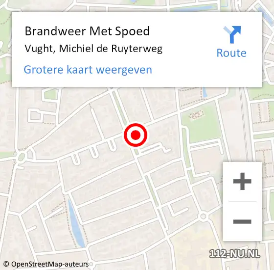 Locatie op kaart van de 112 melding: Brandweer Met Spoed Naar Vught, Michiel de Ruyterweg op 9 december 2023 08:56