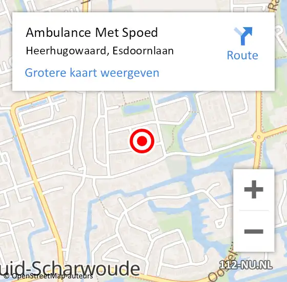 Locatie op kaart van de 112 melding: Ambulance Met Spoed Naar Heerhugowaard, Esdoornlaan op 9 december 2023 09:17