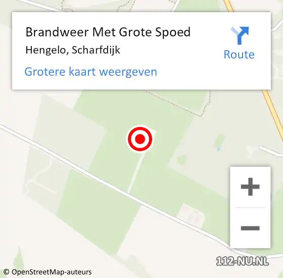 Locatie op kaart van de 112 melding: Brandweer Met Grote Spoed Naar Hengelo, Scharfdijk op 9 december 2023 10:11