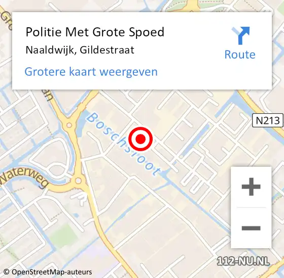 Locatie op kaart van de 112 melding: Politie Met Grote Spoed Naar Naaldwijk, Gildestraat op 9 december 2023 10:52