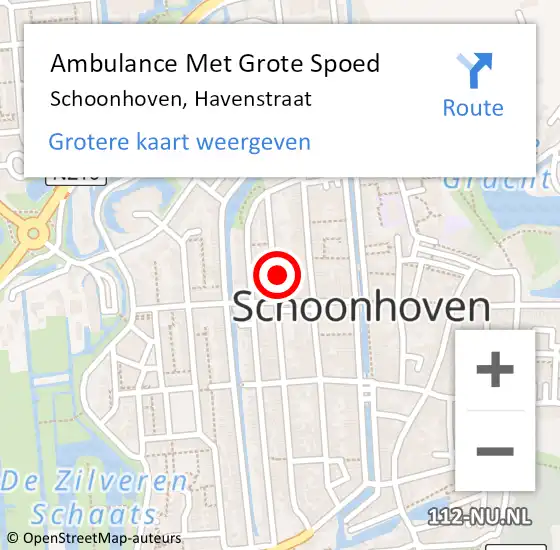 Locatie op kaart van de 112 melding: Ambulance Met Grote Spoed Naar Schoonhoven, Havenstraat op 9 december 2023 11:16