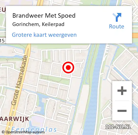 Locatie op kaart van de 112 melding: Brandweer Met Spoed Naar Gorinchem, Keilerpad op 9 december 2023 11:43