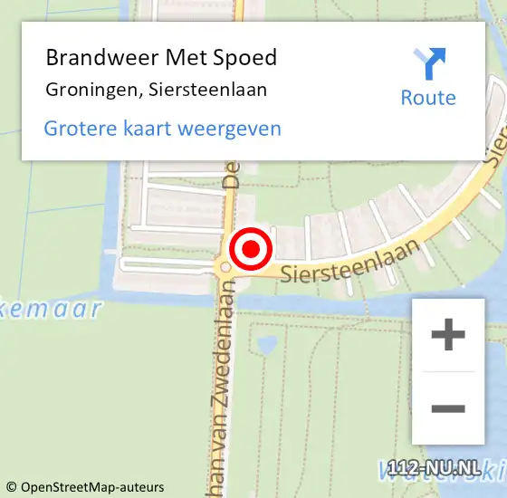 Locatie op kaart van de 112 melding: Brandweer Met Spoed Naar Groningen, Siersteenlaan op 9 december 2023 12:06