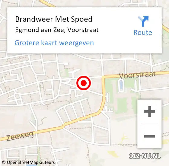 Locatie op kaart van de 112 melding: Brandweer Met Spoed Naar Egmond aan Zee, Voorstraat op 9 december 2023 12:20
