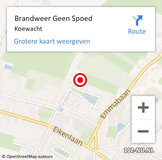 Locatie op kaart van de 112 melding: Brandweer Geen Spoed Naar Koewacht op 9 december 2023 12:41