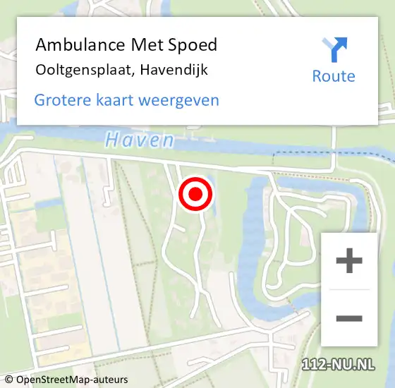 Locatie op kaart van de 112 melding: Ambulance Met Spoed Naar Ooltgensplaat, Havendijk op 9 december 2023 13:35