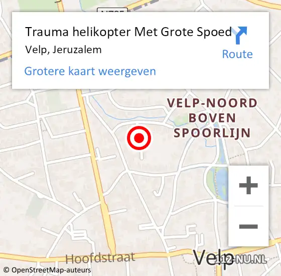 Locatie op kaart van de 112 melding: Trauma helikopter Met Grote Spoed Naar Velp, Jeruzalem op 9 december 2023 14:58