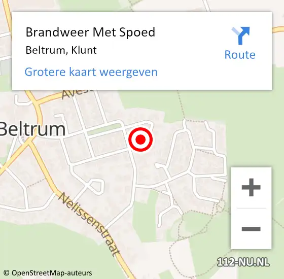 Locatie op kaart van de 112 melding: Brandweer Met Spoed Naar Beltrum, Klunt op 9 december 2023 15:06