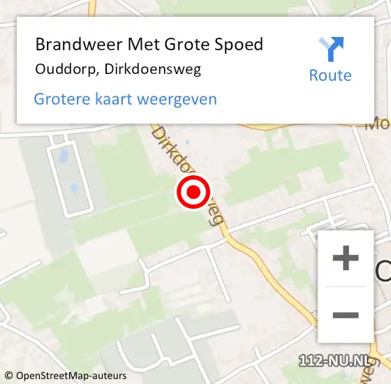 Locatie op kaart van de 112 melding: Brandweer Met Grote Spoed Naar Ouddorp, Dirkdoensweg op 9 december 2023 15:35