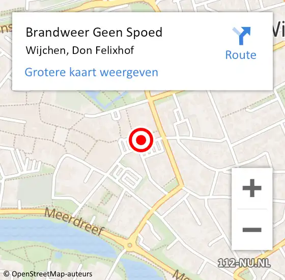 Locatie op kaart van de 112 melding: Brandweer Geen Spoed Naar Wijchen, Don Felixhof op 9 december 2023 15:50