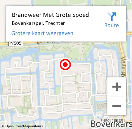 Locatie op kaart van de 112 melding: Brandweer Met Grote Spoed Naar Bovenkarspel, Trechter op 9 december 2023 17:08