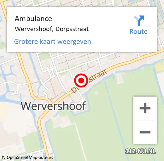 Locatie op kaart van de 112 melding: Ambulance Wervershoof, Dorpsstraat op 9 december 2023 17:16