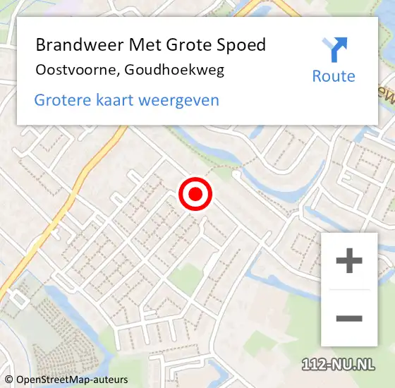 Locatie op kaart van de 112 melding: Brandweer Met Grote Spoed Naar Oostvoorne, Goudhoekweg op 9 december 2023 17:19