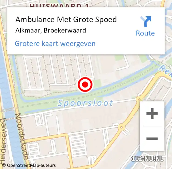 Locatie op kaart van de 112 melding: Ambulance Met Grote Spoed Naar Alkmaar, Broekerwaard op 9 december 2023 17:35