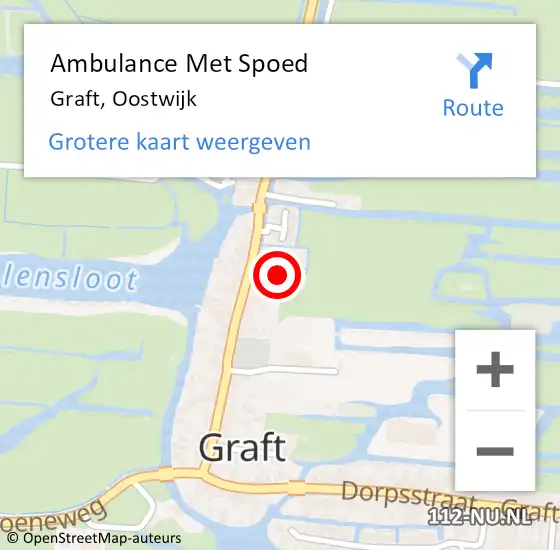 Locatie op kaart van de 112 melding: Ambulance Met Spoed Naar Graft, Oostwijk op 9 december 2023 18:21