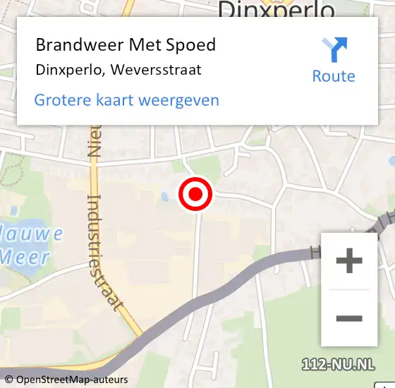 Locatie op kaart van de 112 melding: Brandweer Met Spoed Naar Dinxperlo, Weversstraat op 9 december 2023 18:25