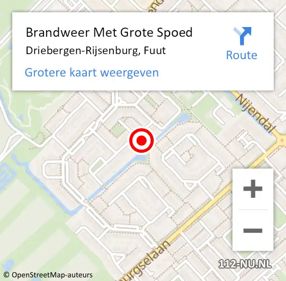 Locatie op kaart van de 112 melding: Brandweer Met Grote Spoed Naar Driebergen-Rijsenburg, Fuut op 9 december 2023 19:10