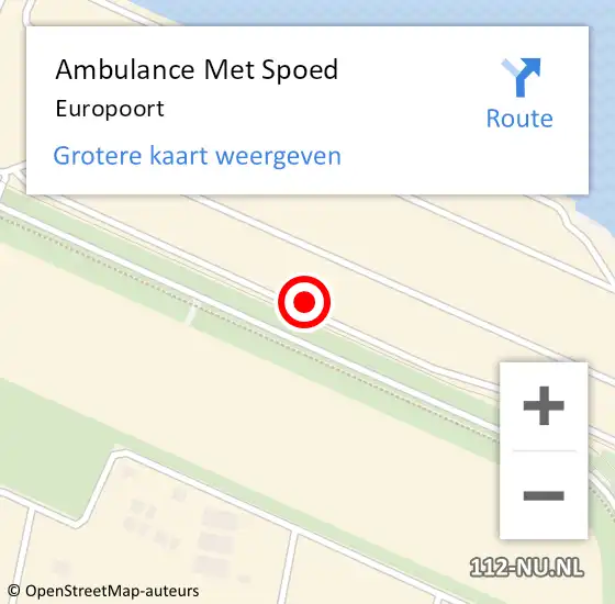 Locatie op kaart van de 112 melding: Ambulance Met Spoed Naar Europoort op 9 december 2023 19:21