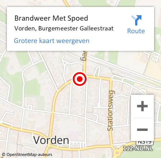 Locatie op kaart van de 112 melding: Brandweer Met Spoed Naar Vorden, Burgemeester Galleestraat op 9 december 2023 20:59