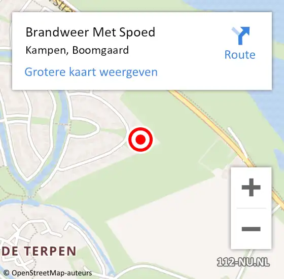 Locatie op kaart van de 112 melding: Brandweer Met Spoed Naar Kampen, Boomgaard op 9 december 2023 21:01