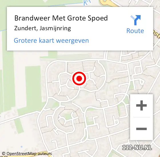 Locatie op kaart van de 112 melding: Brandweer Met Grote Spoed Naar Zundert, Jasmijnring op 9 december 2023 21:04