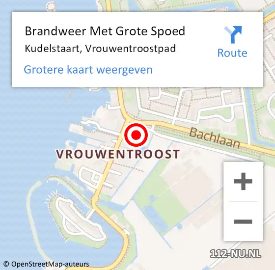 Locatie op kaart van de 112 melding: Brandweer Met Grote Spoed Naar Kudelstaart, Vrouwentroostpad op 9 december 2023 21:18