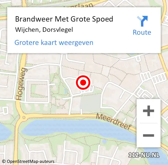 Locatie op kaart van de 112 melding: Brandweer Met Grote Spoed Naar Wijchen, Dorsvlegel op 9 december 2023 22:29